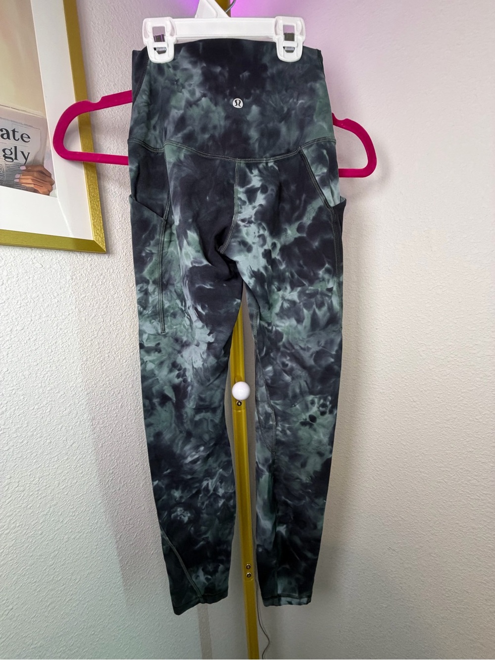 Lululemon Athletica Define Tie-Dye High-Rise Leggings - Black & Green Size 2
